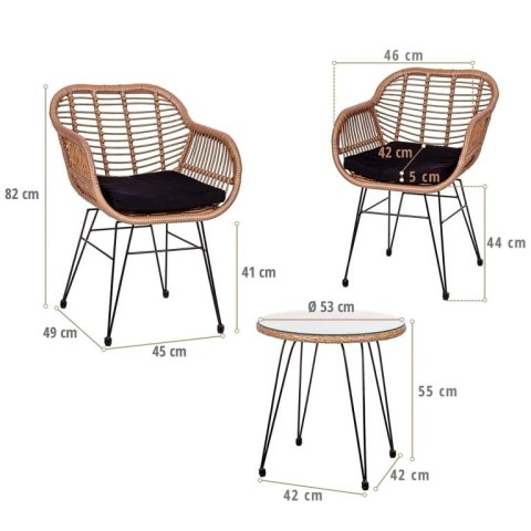 STILISTA Zestaw ogrodowy - krzesło + stół