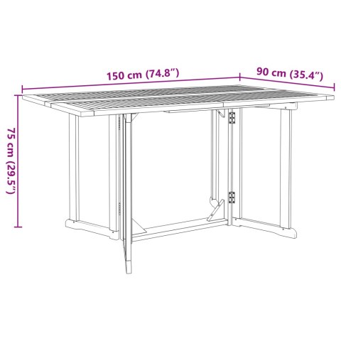 7 Częściowy Zestaw do Jadalni w Ogrodzie z Litego Drewna Akacjowego