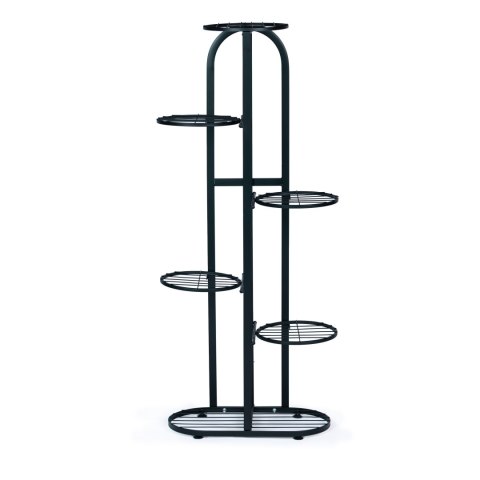 Nowoczesny metalowy kwietnik stojak na kwiaty 6 poziomów czarny ModernHome