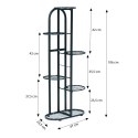 Nowoczesny metalowy kwietnik stojak na kwiaty 6 poziomów czarny ModernHome