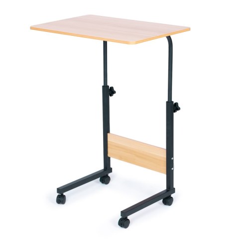 Stolik pod laptopa z kółkami biurko dostawiane do fotela kanapy brązowy ModernHome