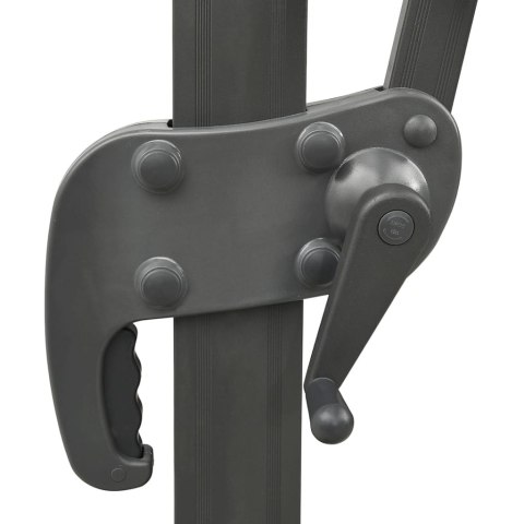 Parasol wiszący z podwójną czaszą, 300x300 cm, antracytowy