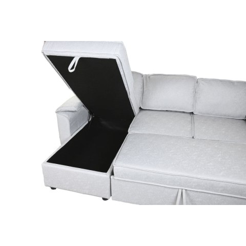 Kanapa z Funkcją Spania Home ESPRIT Jasnoszary Nowoczesny 220 x 153 x 88 cm