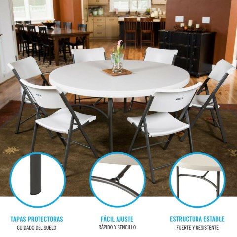 Stolik Lifetime Krem 152 x 74 x 152 cm Stal Plastikowy