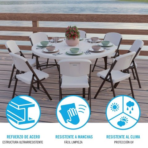 Stolik Lifetime Krem 152 x 74 x 152 cm Stal Plastikowy