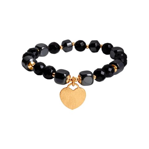 Srebrna bransoleta BSC6683 - Onyks