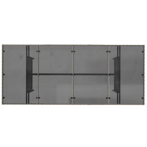 7-częściowy zestaw do jadalni w ogrodzie z szarym polirattanu