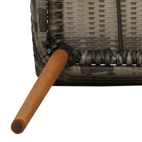 7-częściowy zestaw do jadalni w ogrodzie z szarym polirattanu