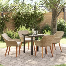 Beżowy zestaw ogrodowy 5 części z polirattanu