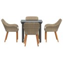 Beżowy zestaw ogrodowy 5 części z polirattanu