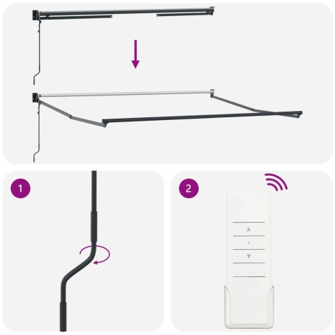 Automatyczna Chowana Markiza Beżowa 300x250 cm, Materiał na Markizę do Ramy 3x2.5 m Beżowy