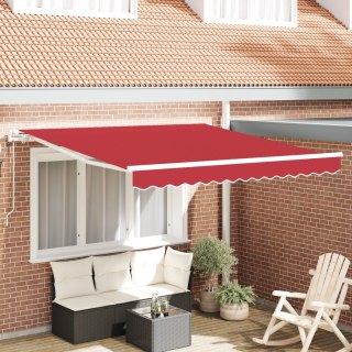 Automatyczna markiza chowana czerwona 300x250 cm, Tkanina na wymianę markizy dla ramy 3x2.5 m czerwona