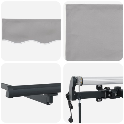 Automatyczna markiza chowana jasnoszara 300x250 cm, Tkanina do markizy do ramy 3x2.5 m jasnoszara