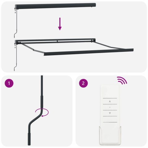 Markiza Automatyczna Chowana Biała 300x250 cm, Materiał na wymianę do ramy 3x2.5 m Biały