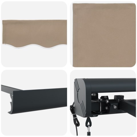automatyczna rozkładana markiza beżowa 300x250 cm, materiał wymienny do markizy 3x2.5 m beżowy
