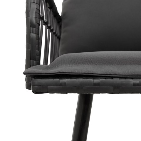 2-częściowy zestaw sof ogrodowych z poduszkami Czarny Polirattan