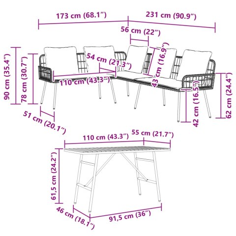 2-częściowy zestaw sof ogrodowych z poduszkami Czarny Polirattan
