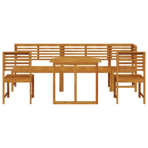 Zestaw do jedzenia ogrodowego 6-częściowy z litego drewna akacjowego