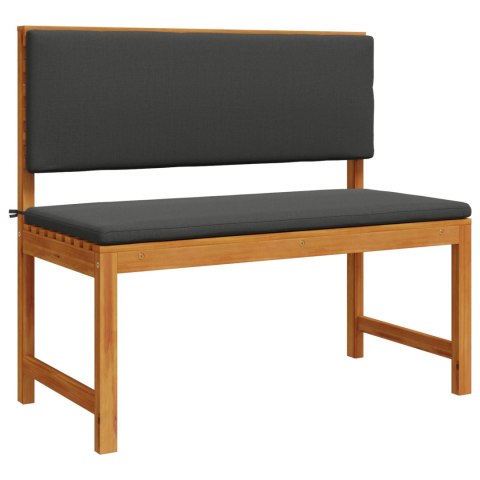 Zestaw 3-częściowy ław ogrodowych z poduszkami, wykonany z litego drewna akacjowego