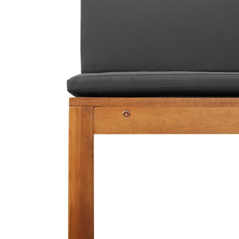 Zestaw ławek ogrodowych 5-częściowy z poduszkami z litego drewna akacjowego