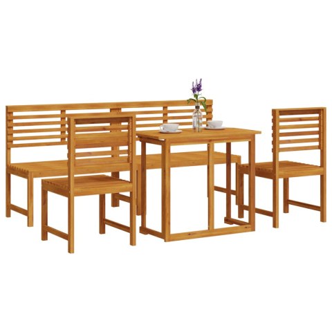 Zestaw mebli ogrodowych z 5 elementów z litego drewna akacjowego