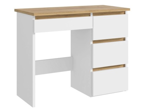 Biurko skandynawskie białe dąb craft dla dziecka do nauki