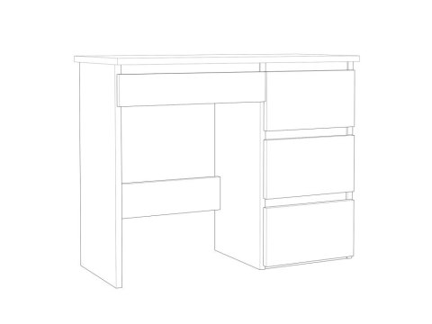 Biurko skandynawskie białe dąb craft dla dziecka do nauki