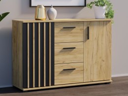 Komoda 120 cm dąb craft z szufladami i uchwytami
