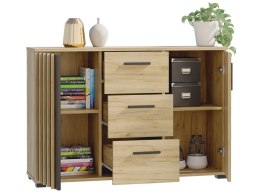 Komoda 120 cm dąb craft z szufladami i uchwytami