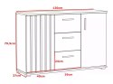 Komoda 120 cm dąb craft z szufladami i uchwytami