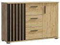 Komoda 120 cm dąb craft z szufladami i uchwytami