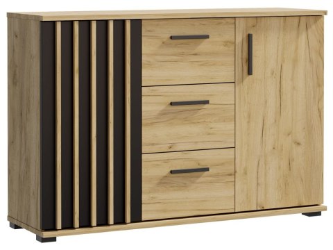 Komoda 120 cm dąb craft z szufladami i uchwytami