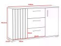 Komoda 140 cm dąb craft z szufladami i uchwytami