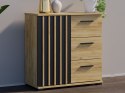 Komoda 80 cm dąb craft z szufladami i uchwytami