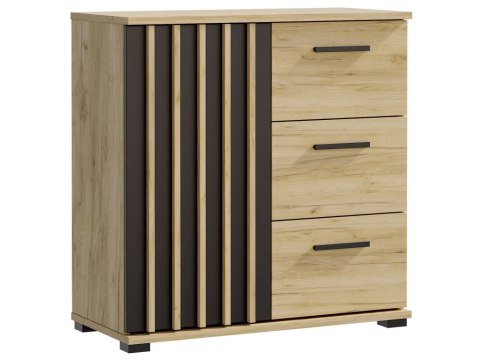 Komoda 80 cm dąb craft z szufladami i uchwytami