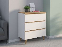 Komoda skandynawska biała dąb craft 80 cm