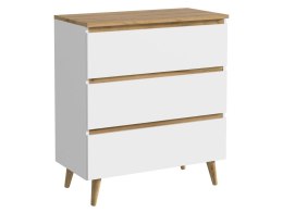 Komoda skandynawska biała dąb craft 80 cm