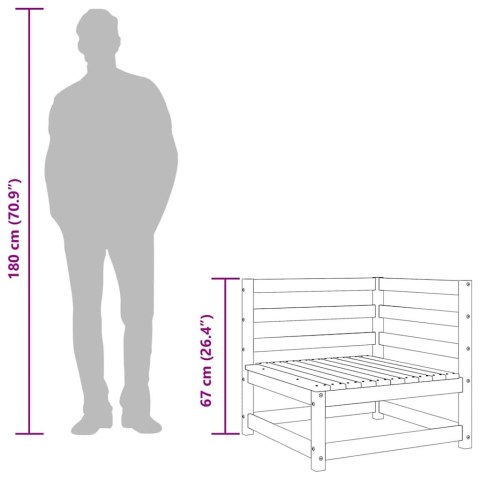 Ogrodowa sofa narożna, lite drewno sosnowe