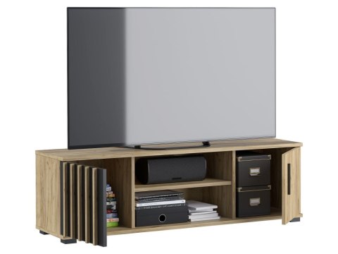 Szafka RTV 140 cm dąb craft z półką i drzwiami komoda