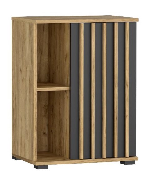 Szafka nocna do sypialni 60 cm z drzwiami z lamelami