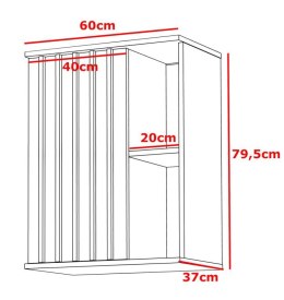 Szafka wisząca 60 cm z drzwiami z lamelami