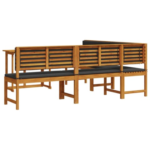 Zestaw mebli do jadalni ogrodowej 4-częściowy z poduszkami z litego drewna akacjowego