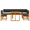 Zestaw mebli ogrodowych do jadalni 6-częściowy z poduszkami z drewna akacjowego