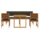 Zestaw jadalny do ogrodu - 5 części, z poduszkami, z akacjowego drewna