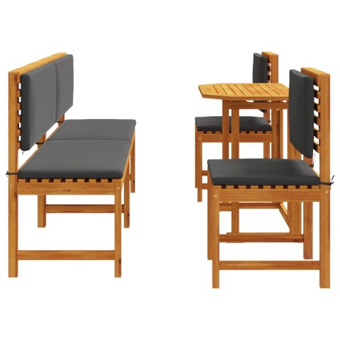 Zestaw jadalny do ogrodu - 5 części, z poduszkami, z akacjowego drewna