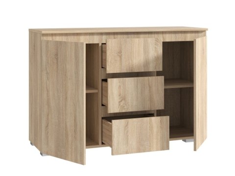 Komoda dąb sonoma 120 cm z szufladami do salonu