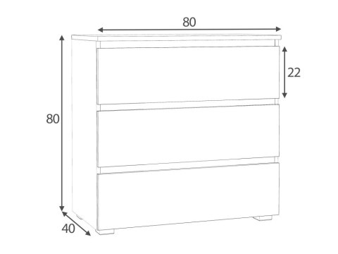 Komoda dąb sonoma 80 cm z szufladami do salonu