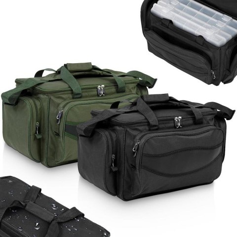 Wodoodporna torba wędkarska czarna, 56×31×30 cm, poliester