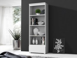 Regał biały otwarty z półkami do pokoju młodzieżowego