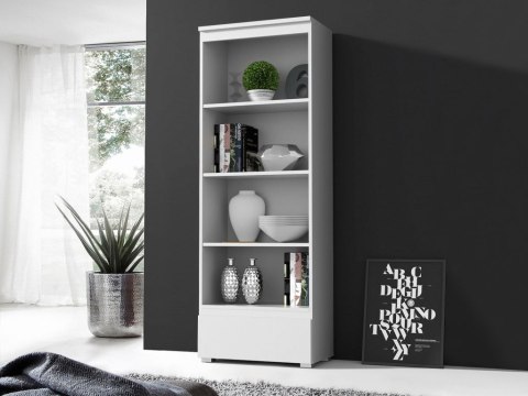 Regał biały otwarty z półkami do pokoju młodzieżowego